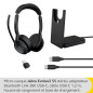Jabra Evolve2 55 Micro-casque sans fil stéréo avec base de chargement, Jabra Air Comfort, micros à réduction de bruit et ANC. Ce Jabra Evolve2 55 Micro-casque sans fil stéréo avec base de chargement, Jabra Air Comfort, micros à réduction de bruit et ANC. Ce