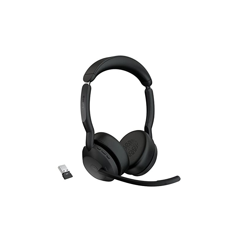 Jabra Evolve2 55 Micro-casque sans fil stéréo avec technologie Jabra Air Comfort, micros à réduction de bruit et ANC. Certifié M Jabra Evolve2 55 Micro-casque sans fil stéréo avec technologie Jabra Air Comfort, micros à réduction de bruit et ANC. Certifié M