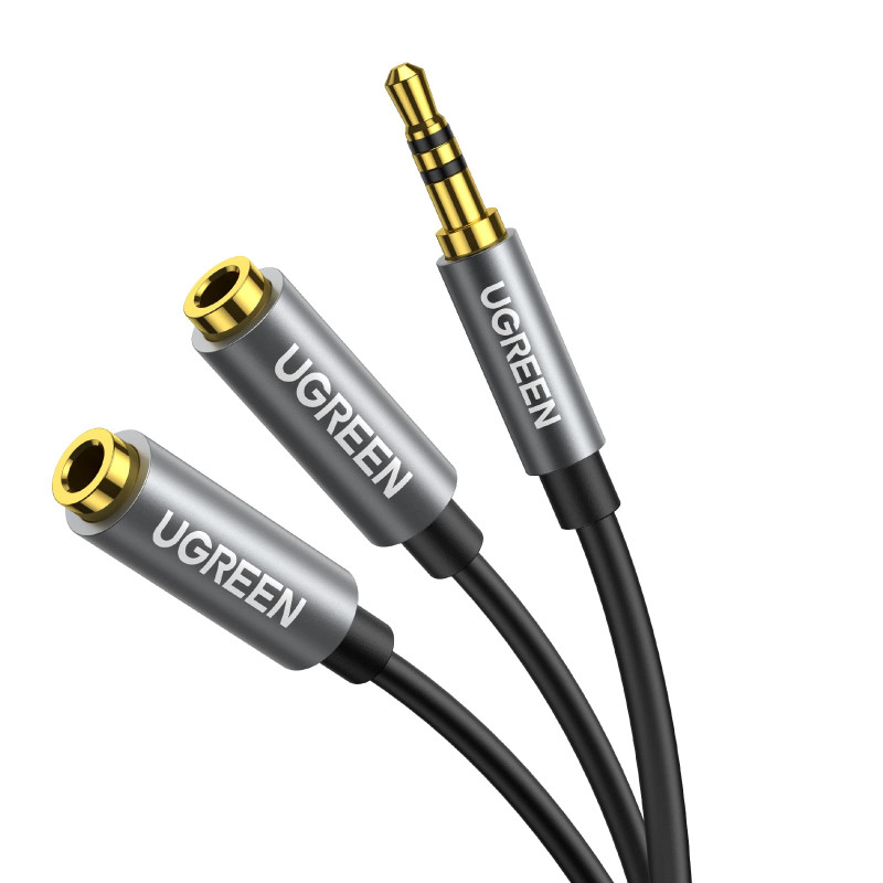 UGREEN Splitter Audio Jack 3.5mm Mâle vers Double Jack Femelle Adaptateur Casque Écouteur Câble Stéréo Compatible avec PC Téléph UGREEN Splitter Audio Jack 3.5mm Mâle vers Double Jack Femelle Adaptateur Casque Écouteur Câble Stéréo Compatible avec PC Téléph