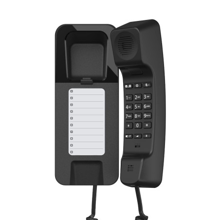 Gigaset Desk 200 - Téléphone Filaire Ultra Compact avec Cordon Extensible - 10 numéros abrégés - Rappel du dernier numéro - Comp