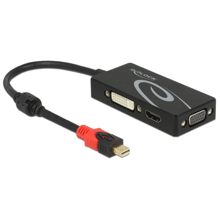 DeLOCK 62855 station d'accueil Mini DisplayPort Noir - Stations d'accueil (Avec fil, Mini DisplayPort, 3840 x 2160 pixels, Noir,