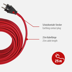 Brennenstuhl 1167830 Cordon prolongateur pour Chantier IP44, Rouge, 25 m