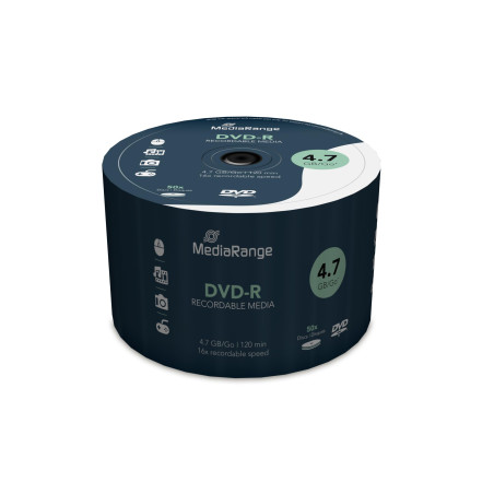 MediaRange DVD-R 4.7GB 16x (50) CB MR444 Cake Box écrire Une Fois