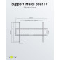 goobay Support TV Mural Fixe 37-70 Pouces Ultra-Plat 20,5 mm VESA 600x400 Jusqu'à 35 kg - Basic Fixed L - 49732