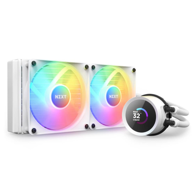 NZXT Kraken 240 RGB RL-KR240-W1 240mm AIO CPU Cooler Customizable 1.54" LCD Display High Performance Pump 2 x F120 RGB Core Fans NZXT Kraken 240 RGB RL-KR240-W1 240mm AIO CPU Cooler Customizable 1.54" LCD Display High Performance Pump 2 x F120 RGB Core Fans