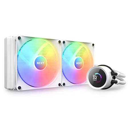 NZXT Kraken 280 RGB - RL-KR280-W1 - Refroidisseur pour processeur AIO de 280 mm - Écran LCD carré de 1,54 pouce personnalisable 