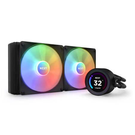 NZXT Kraken Elite 280 RGB RL-KR28E-B1 280mm AIO CPU Cooler Customizable 2.36" LCD Display High Performance Pump 2 x F140 RGB Cor