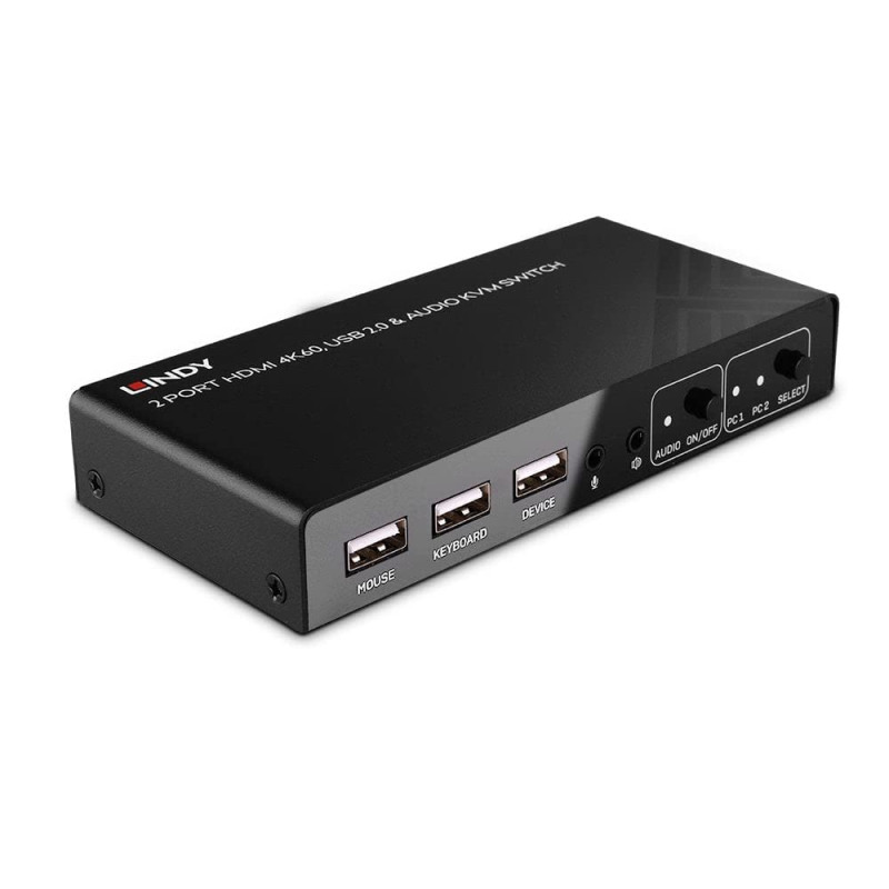 Switch KVM HDMI 4K60, USB 2.0 & Audio, 2 Ports Switch KVM HDMI 4K60, USB 2.0 & Audio, 2 Ports