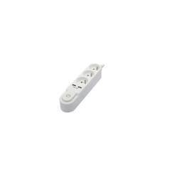 Multiprise Design 3x16A + 2xUSB 1,5m - Blanc - Chacon