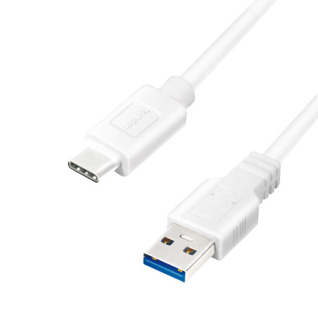 LOGILINK CU0177 Cable USB 3.2 GEN1X1, USB-A Macho A USB-C Macho, Blanco, 3M