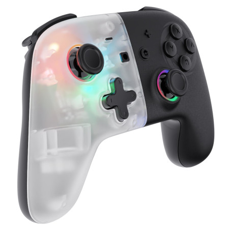 Oniverse Manette Switch sans fil White Star - Manette Switch Pro - Manette LED Bluetooth pour Switch, Switch OLED, Switch Lite (