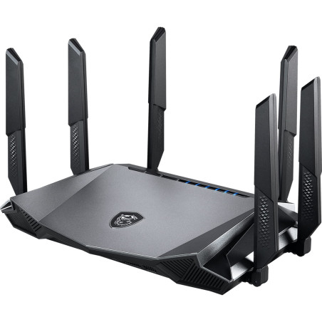 MSI Radix AX6600 WiFi 6 Routeur Gaming Tri-Bande - WLAN Rapide jusqu'à 6600 Mbps (5GHz, 2.4GHz sans Fil), Priorité AI QoS, MU-MI