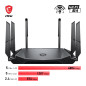 MSI Radix AX6600 WiFi 6 Routeur Gaming Tri-Bande - WLAN Rapide jusqu'à 6600 Mbps (5GHz, 2.4GHz sans Fil), Priorité AI QoS, MU-MI MSI Radix AX6600 WiFi 6 Routeur Gaming Tri-Bande - WLAN Rapide jusqu'à 6600 Mbps (5GHz, 2.4GHz sans Fil), Priorité AI QoS, MU-MI