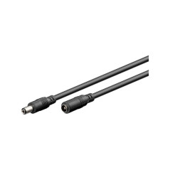 goobay Câble d'alimentation DC Rallonge de câble d'alimentation 12V DC mâle vers DC Femelle 5,5 x 2,1 mm Câble Rallonge de câble