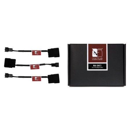 Noctua NA-SAC1, Adaptateurs 3 vers 4 Broches pour Ventilateurs de PC (Noir)