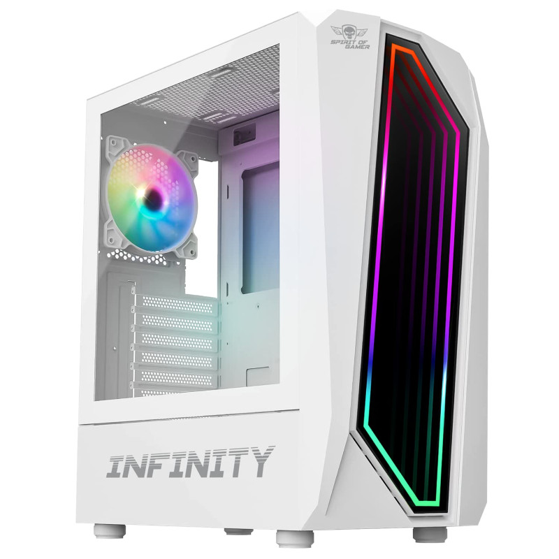 Spirit Of Gamer - Infinity Artic | Boitier PC Gamer Blanc RGB Moyen ATX | Tour PC Gaming Vide avec Paroi Latérale en Verre Tremp Spirit Of Gamer - Infinity Artic | Boitier PC Gamer Blanc RGB Moyen ATX | Tour PC Gaming Vide avec Paroi Latérale en Verre Tremp