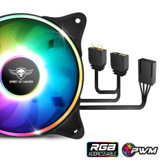 SPIRIT OF GAMER - AIRCOOLER 120 MM ARGB - Ventirad pour Processeurs Intel Et AMD – Rétro-Eclairage RGB Adressable 3 Pin / 5 Volt