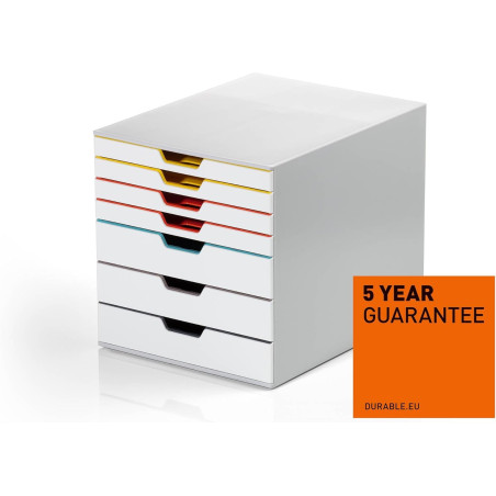 DURABLE - VARICOLOR MIX 7 - Module de classement - 7 Tiroirs - Casier de rangement bureau - Pour documents au Format A4+- 1 pièc