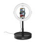 Hama Lampe Annulaire LED avec Support (Ring Light LED Portatif, Reglable, Anneau Lumineux 10.2 Pouces, Extensible 52 à 138cm, Té Hama Lampe Annulaire LED avec Support (Ring Light LED Portatif, Reglable, Anneau Lumineux 10.2 Pouces, Extensible 52 à 138cm, Té