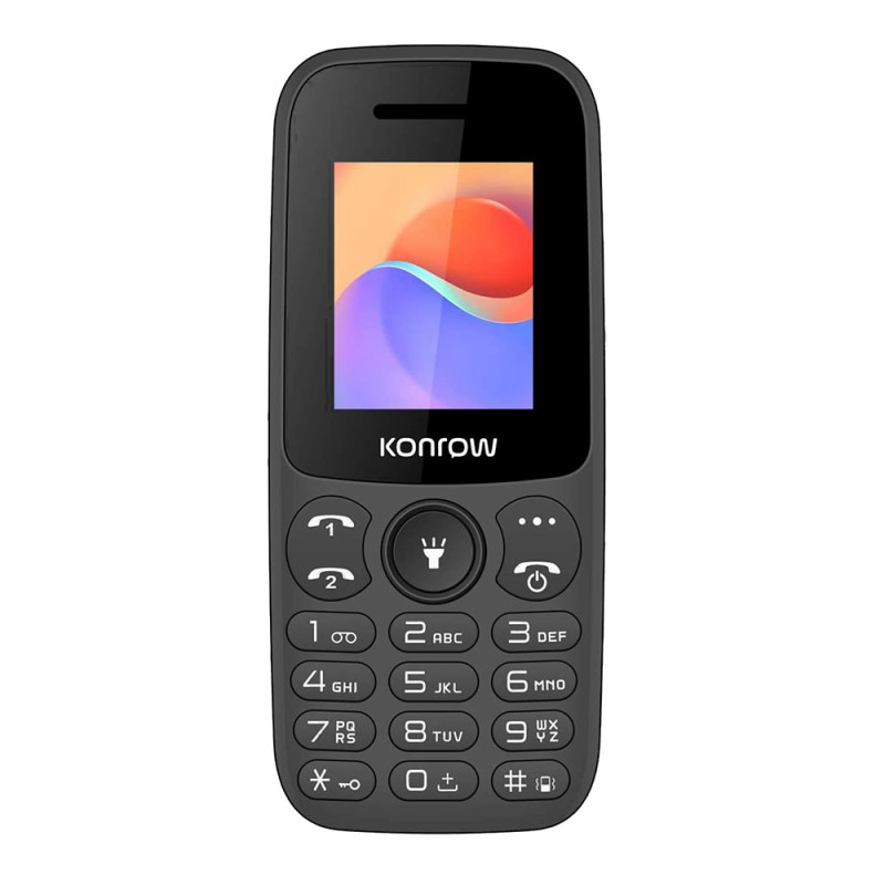 Konrow - Moby - Téléphone GSM 2G Double SIM - Écran 1,77'', Mèmoire 32 Mo Extensible, Bluetooth 2.1, Micro USB, Batterie 600 Mah