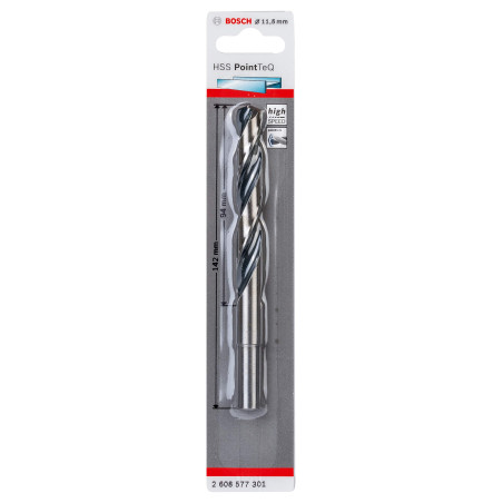 Bosch Accessories 1x Forets hélicoïdaux HSS PointTeQ (pour métal, emmanchement réduit 11,5 x 94 x 142 mm, accessoires pour perce