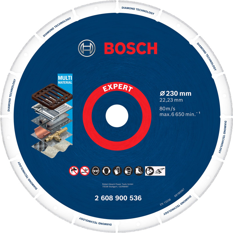 Bosch Accessories 1x Disque à tronçonner de grande taille Expert Diamond Metal Wheel (pour Fonte, Ø 230 mm, Accessoire Grande me Bosch Accessories 1x Disque à tronçonner de grande taille Expert Diamond Metal Wheel (pour Fonte, Ø 230 mm, Accessoire Grande me