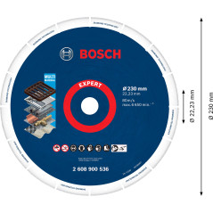 Bosch Accessories 1x Disque à tronçonner de grande taille Expert Diamond Metal Wheel (pour Fonte, Ø 230 mm, Accessoire Grande me