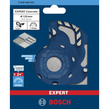 Bosch 1x EXPERT Concrete Diamond Grinding Heads (pour Béton, Béton, Ø 125 mm, Professional Accessoire Meuleuse à béton)
