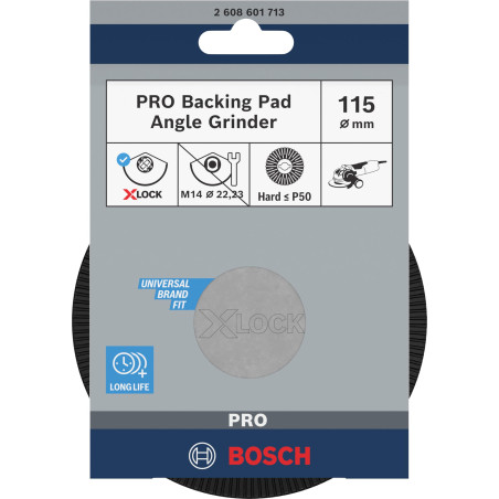 Bosch 1x Plateau de ponçage dur PRO Backing Pad Hard , X-Lock (Ø 115 mm, Professional Accessoire Petite meuleuse angulaire)