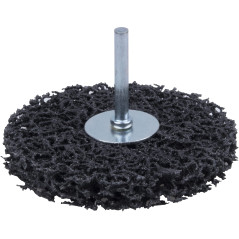 wolfcraft 1674000 1 Roue de Décapage Universelle Ø 100 Mm, Queue Ø 6 Mm, Hauteur Polissoir 13 Mm argent