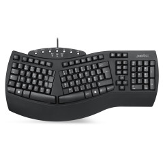 Perixx PERIBOARD-512, Grand Clavier Ergonomique Filaire USB pour Windows – Noir, AZERTY