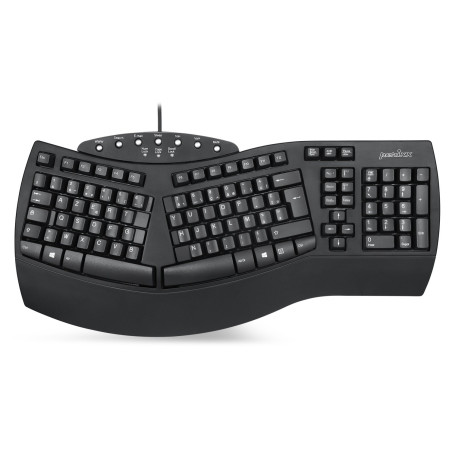 Perixx PERIBOARD-512, Grand Clavier Ergonomique Filaire USB pour Windows – Noir, AZERTY