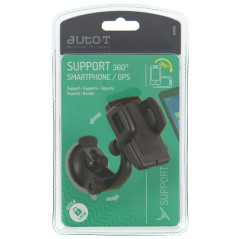 Auto-T Support smartphone et GPS orientable 360° Auto-T 540119, Noir