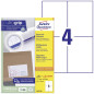 Avery 800 Etiquettes Autocollantes Multi-usages (4 par Feuille) - 105x148mm - Impression Laser - Jet d'Encre - Blanc (3483) Avery 800 Etiquettes Autocollantes Multi-usages (4 par Feuille) - 105x148mm - Impression Laser - Jet d'Encre - Blanc (3483)