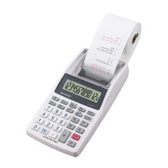Sharp Mini calculatrice-imprimante de bureau à 12 chiffres avec écran LCD - Impression bicolore (noir/rouge) - Couleur : gris