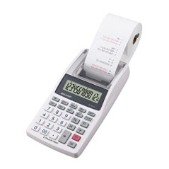 Sharp Mini calculatrice-imprimante de bureau à 12 chiffres avec écran LCD - Impression bicolore (noir/rouge) - Couleur : gris