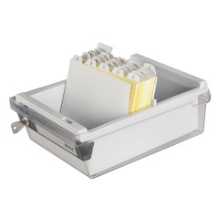 HAN 966-S-631, Boîte à fiches Collection spéciale A6 horiz, pour 800 fiches, avec serrure, couvercle amovible et étiquette d'ind