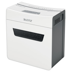 Leitz IQ 80930000 3M Premium - Destructeur de Documents Coupe Micro Sécurité P5, Capacité 3 Feuilles, Corbeille 10 litres, Blanc