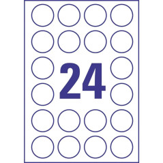 AVERY - Zweckform Etiquettes Crystal Clear, diamètre: 40 mm pour surfaces miroitantes comme le verre