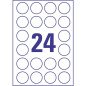 AVERY - Zweckform Etiquettes Crystal Clear, diamètre: 40 mm pour surfaces miroitantes comme le verre AVERY - Zweckform Etiquettes Crystal Clear, diamètre: 40 mm pour surfaces miroitantes comme le verre