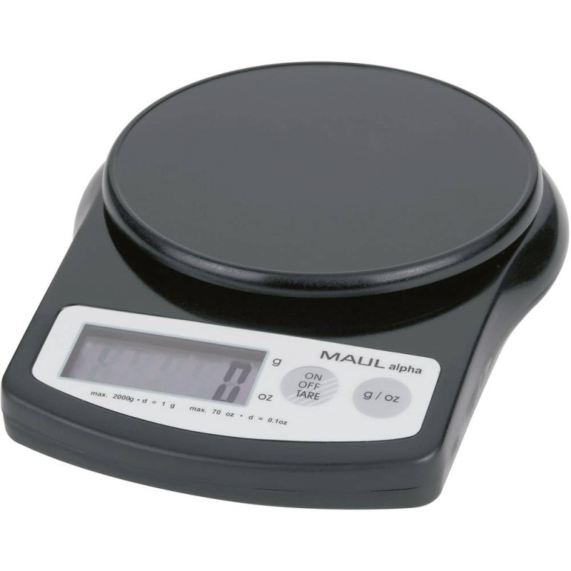 MAUL Pèse - lettres MAULalpha 1642090 Alimentations par piles corps en matière plastique capacité 2000 g noir 1 pcs MAUL Pèse - lettres MAULalpha 1642090 Alimentations par piles corps en matière plastique capacité 2000 g noir 1 pcs