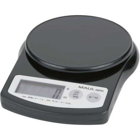 MAUL Pèse - lettres MAULalpha 1642090 Alimentations par piles corps en matière plastique capacité 2000 g noir 1 pcs