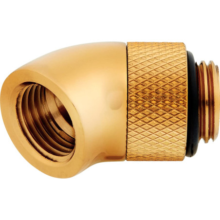 Corsair Hydro X Series Adaptateur Rotatif 45 Degrés, Lot de 2 (Filetages G1/4 BSPP, Durabilité en Laiton Massif, Mécanisme de Ro