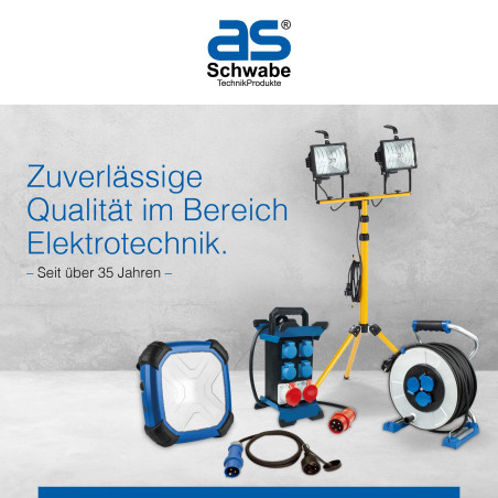 as - Schwabe PUR Cordon d'Alimentation pour Chantier de 3 m Câble Robuste 230V, 16A avec Gaine Extérieure en Polyuréthane H07BQF