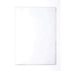 Durable 231319 Pochette Coin pour Document Format A4 - Polypro lisse - épaisseur 0,12mm - Transparent - Sachet de 10
