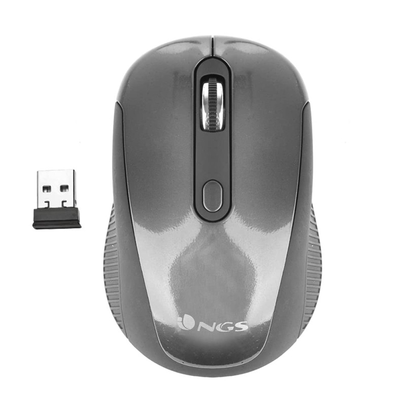 NGS Haze - Souris sans Fil 2.4GHz, Souris USB pour Ordinateur ou Laptop avec 3 Boutons et Scroll Métalique, 800/1600dpi, Gris NGS Haze - Souris sans Fil 2.4GHz, Souris USB pour Ordinateur ou Laptop avec 3 Boutons et Scroll Métalique, 800/1600dpi, Gris