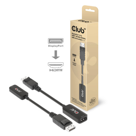 Club 3D Adaptateur Actif HDR DisplayPort™ 1.4 vers HDMI™ 4K120Hz/8K60Hz