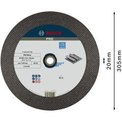 Bosch 1x Disque à tronçonner PRO Metal Longlife pour tronçonneuse thermique et alésage 20 mm (pour Acier, Ø 305 mm, Professional