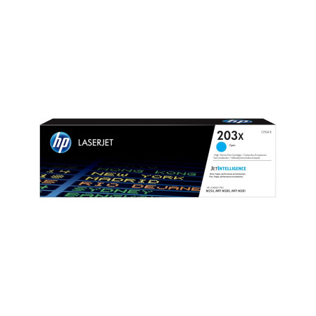 HP 203X CF541X Toner Cyan grande capacité Authentique pour HP Color LaserJet Pro M254 / M280 / M281