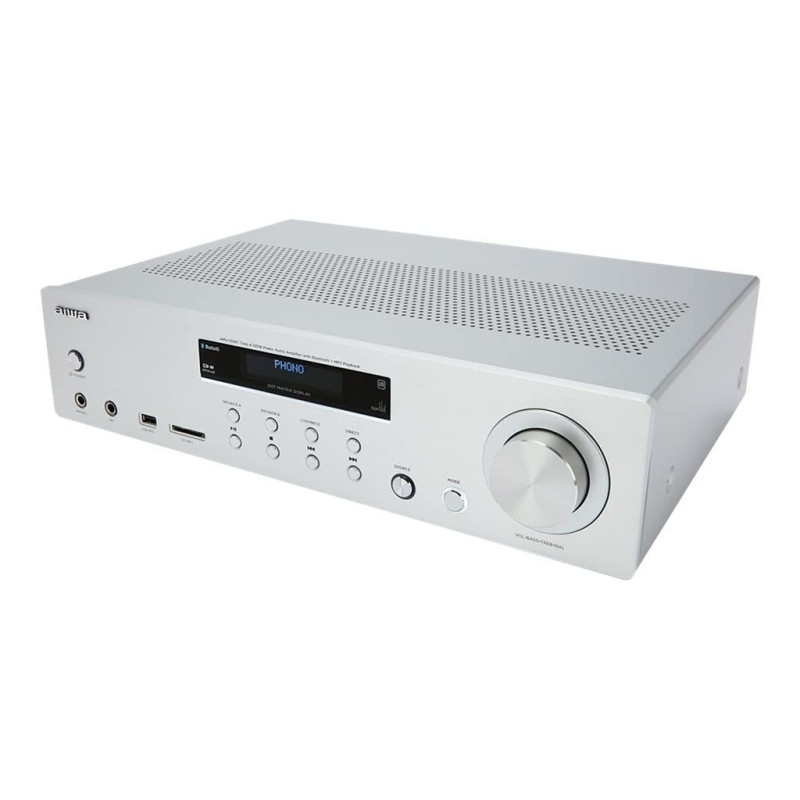 AMPLIFICADOR AIWA AMU-120BT Plata 2XCANALES/CHASIS METAL/2XOUT 60W/BT 5.0/USB/SD AMU-120BTSR AMPLIFICADOR AIWA AMU-120BT Plata 2XCANALES/CHASIS METAL/2XOUT 60W/BT 5.0/USB/SD AMU-120BTSR